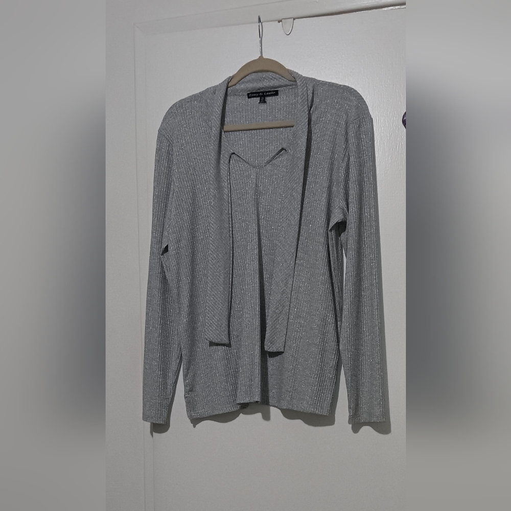 Womens Silver Long Sleeve Shirt